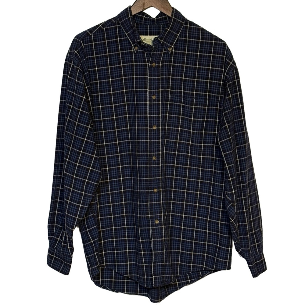 🌲 Vintage Eddie Bauer Plaid Cotton Shirt | M | Classic Outdoor Style